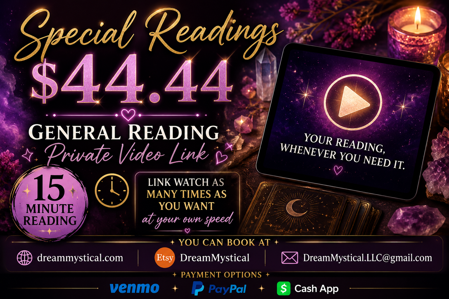 Special for month 15 min Oracle/Tarot Reading