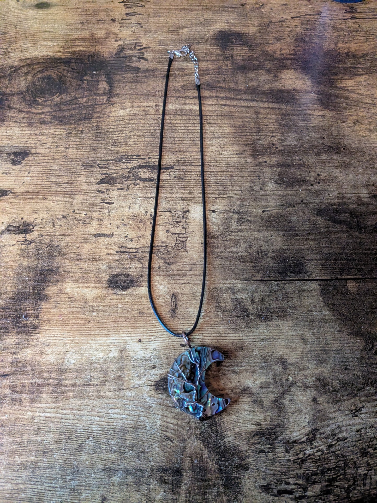 Abalone Shell Crescent Moon Necklace ✨ Lunar Magic • Intuition • Divine Feminine Energy
