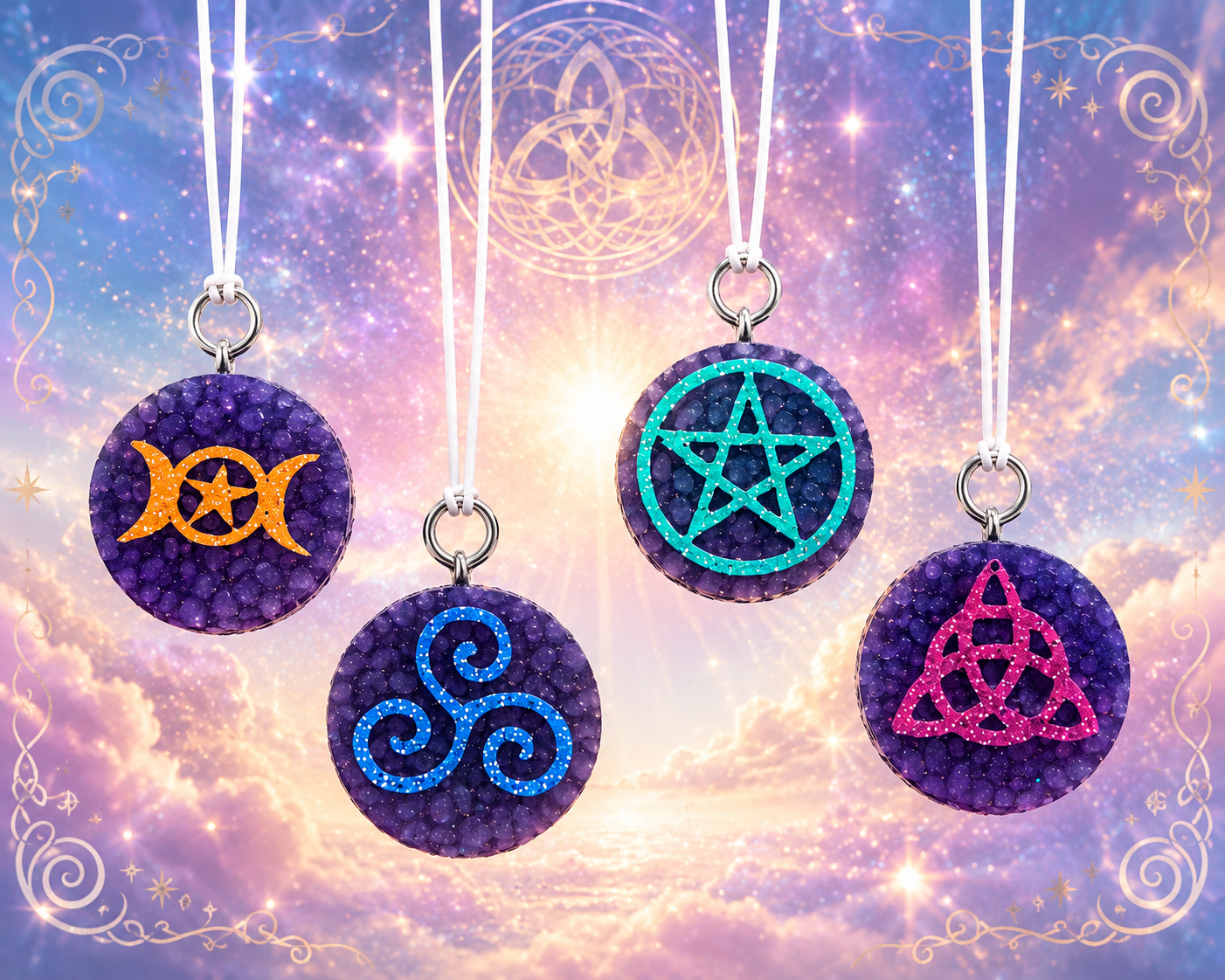 Mystical Celtic Freshie ✨ Hand-Painted Crystal-Inspired Car Air Freshener | Choose Your Symbol & Scent