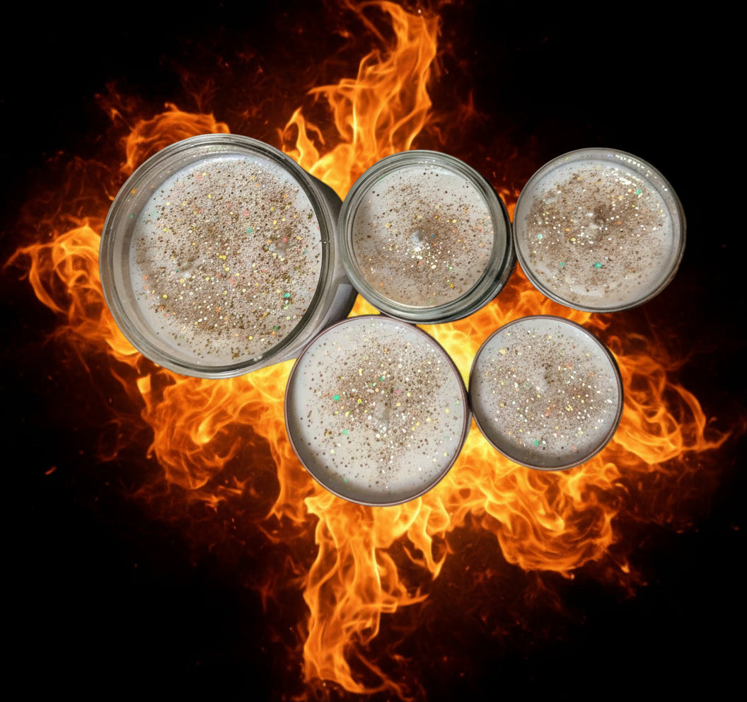 Astral Realms Campfire Marshmallow — Time Travel Shifting Timelines Walking through Portals Connection with the Holy Spirit Grounding Candle for Root & Heart Chakra Healing | Crystals + Herbs | Handmade Coconut Wax Candle
