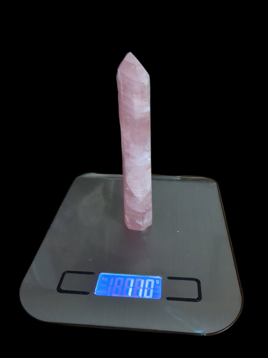 Natural Rose Quartz Tower 5” (110g) – Heart Chakra Healing Crystal, Self-Love, Emotional Balance & Divine Feminine Energy