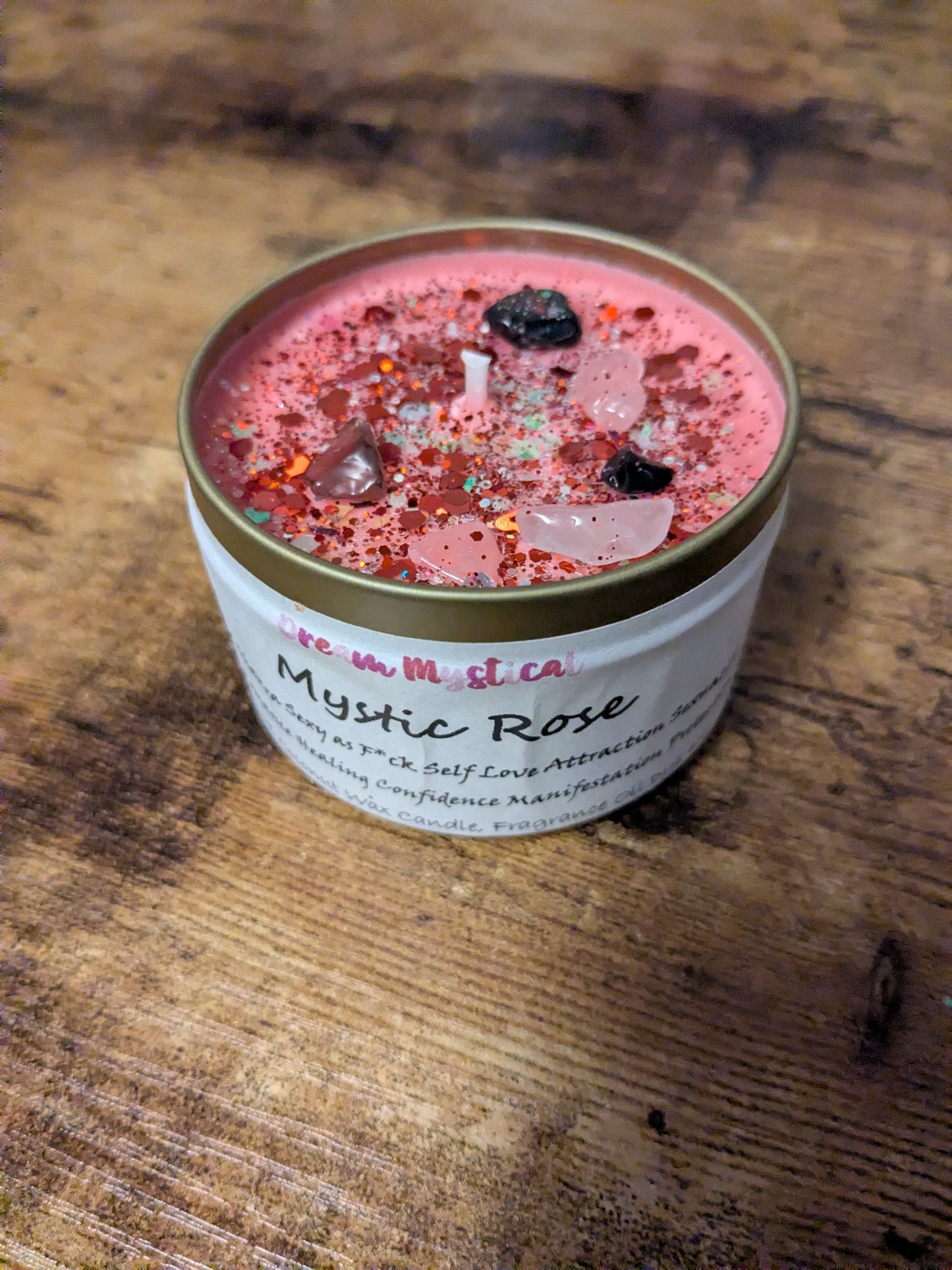 Mystic Rose Intentional Manifest Candle Heart Chakra Sexy as F*ck Healing Unconditional Love Forgiveness Protection meditation Cocnut Wax