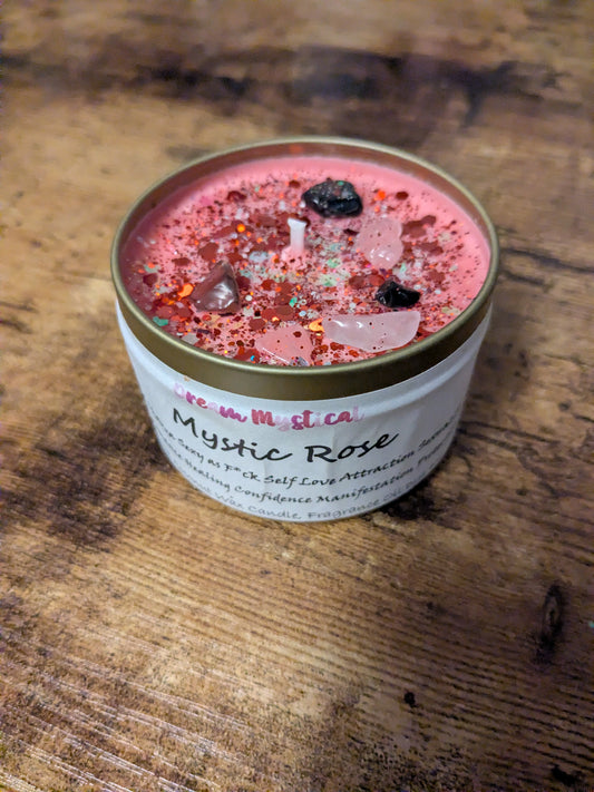 Mystic Rose Intentional Manifest Candle Heart Chakra Sexy as F*ck Healing Unconditional Love Forgiveness Protection meditation Cocnut Wax
