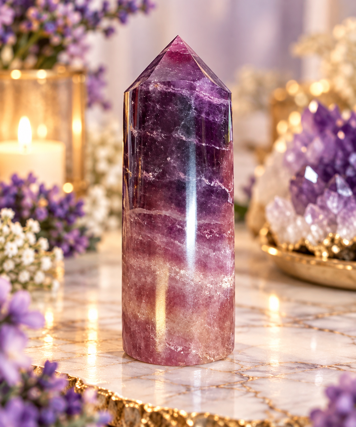 💜 Dark Purple Fluorite Towers | One-of-a-Kind Natural Crystal Points | Intuition • Protection • Clarity