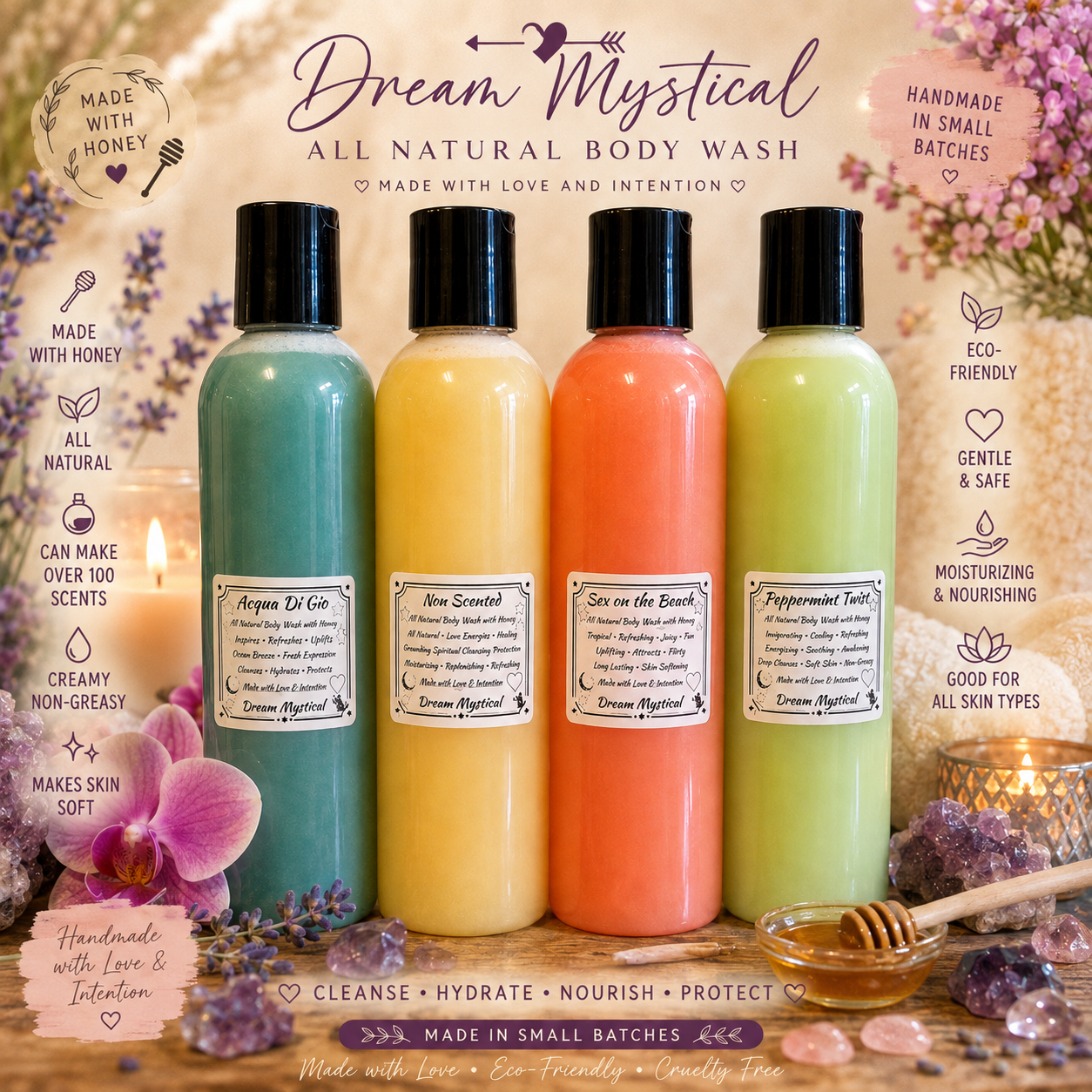 All Natual Body Wash with Raw Honey