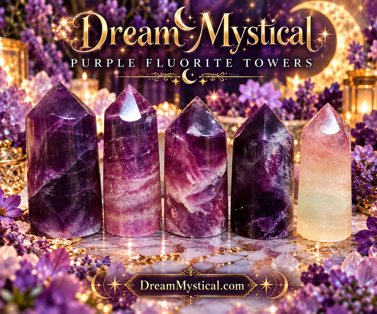💜 Dark Purple Fluorite Towers | One-of-a-Kind Natural Crystal Points | Intuition • Protection • Clarity