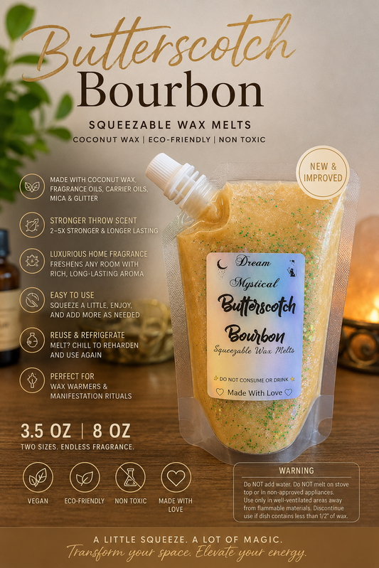 Butterscotch Bourbon Squeezable Wax melts Coconut wacEco-friendly non toxic