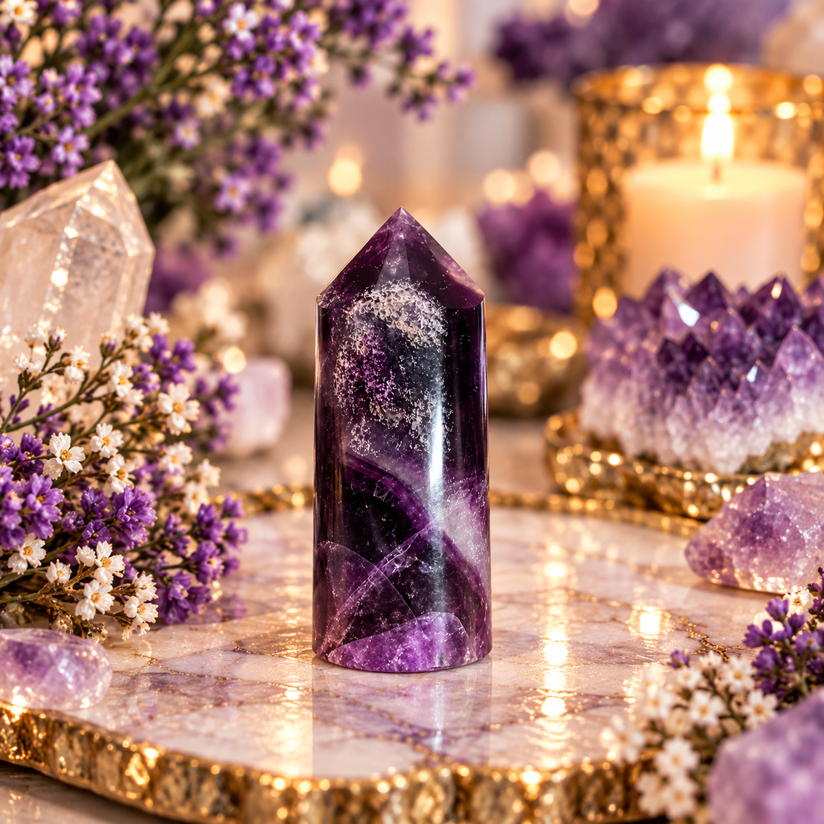 💜 Dark Purple Fluorite Towers | One-of-a-Kind Natural Crystal Points | Intuition • Protection • Clarity