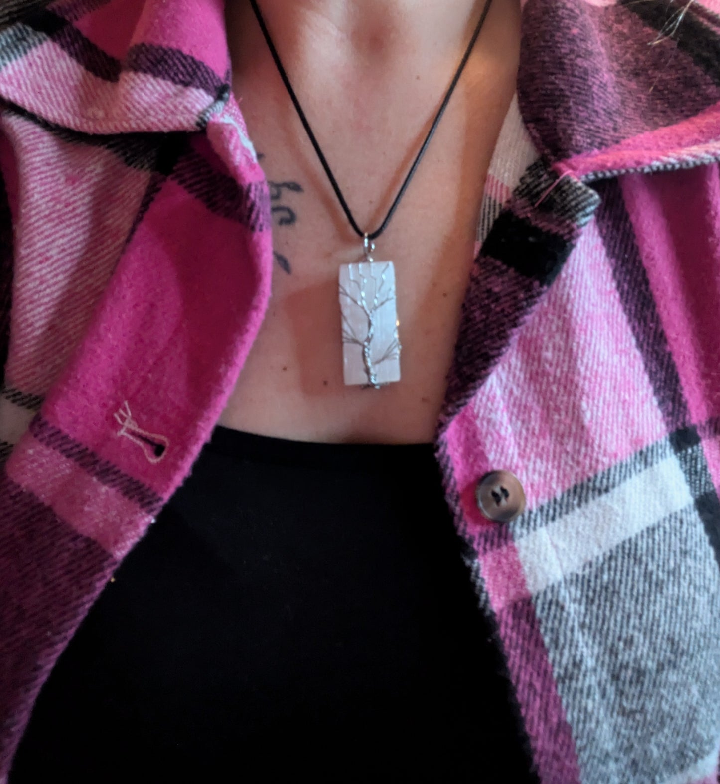 Selenite Crystal Necklace ✨ High Vibration • Energy Cleansing • Angelic Light