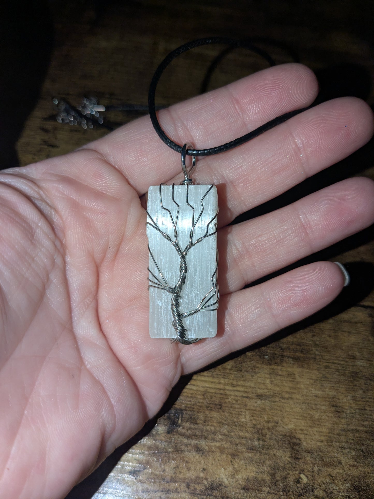 Selenite Crystal Necklace ✨ High Vibration • Energy Cleansing • Angelic Light