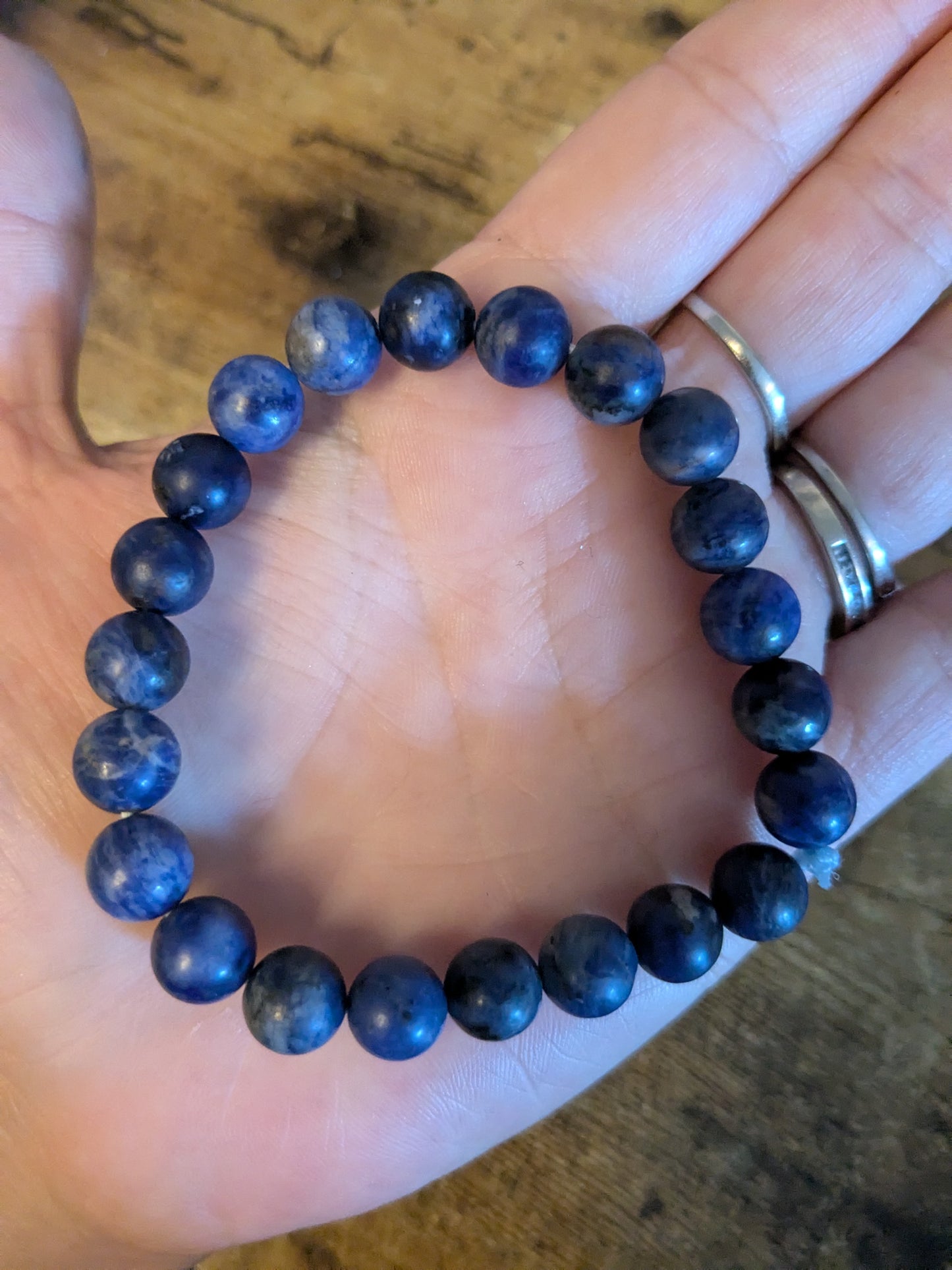 Sodalite Gemstone Crystal Bracelet~ Healing• Communication • Balance • Truth •Throat Chakra • Handmade