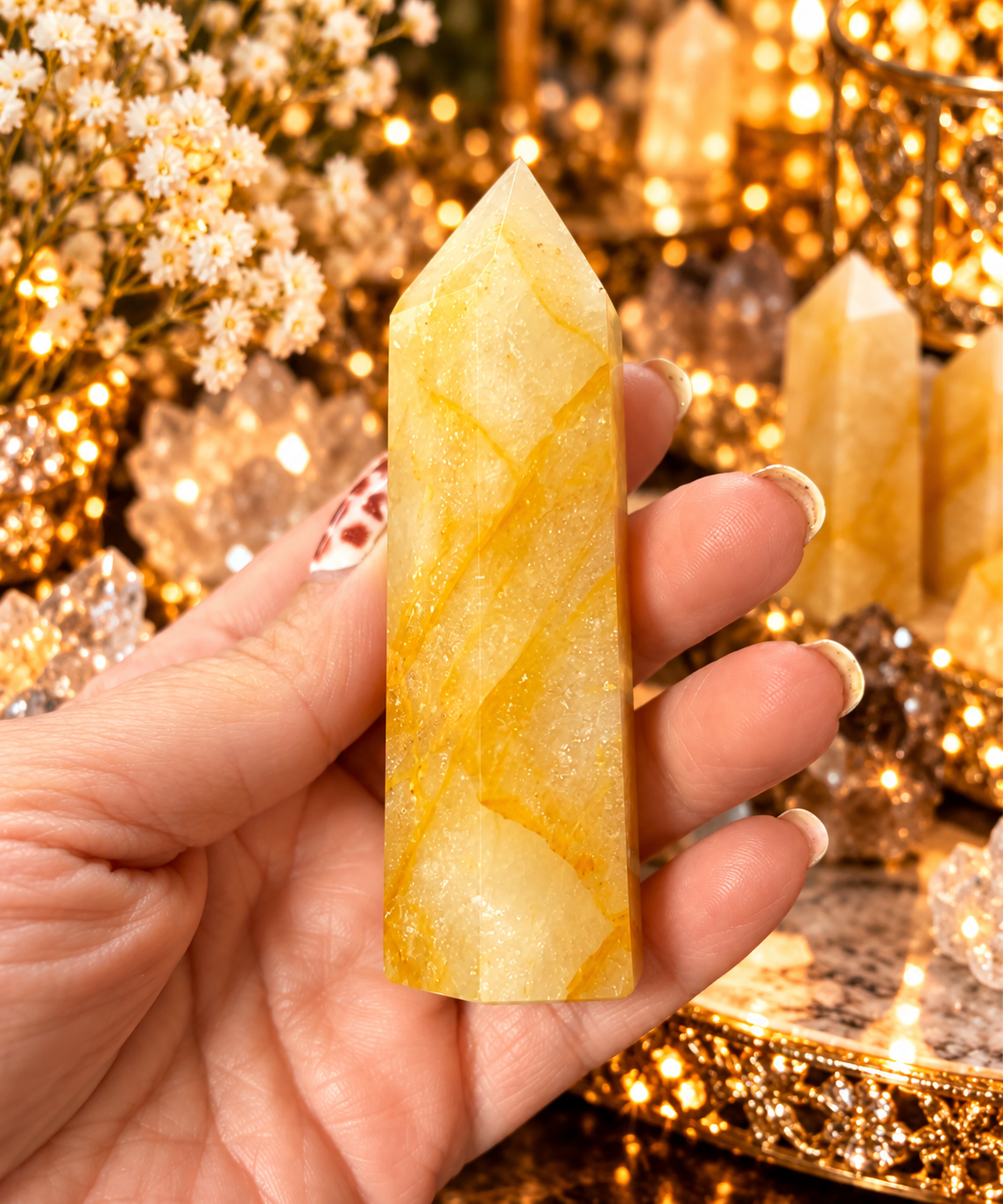 ✨Golden Healer Quartz Towers | Iron-Stained Quartz Crystal Points | Healing • Abundance • Positive Energy