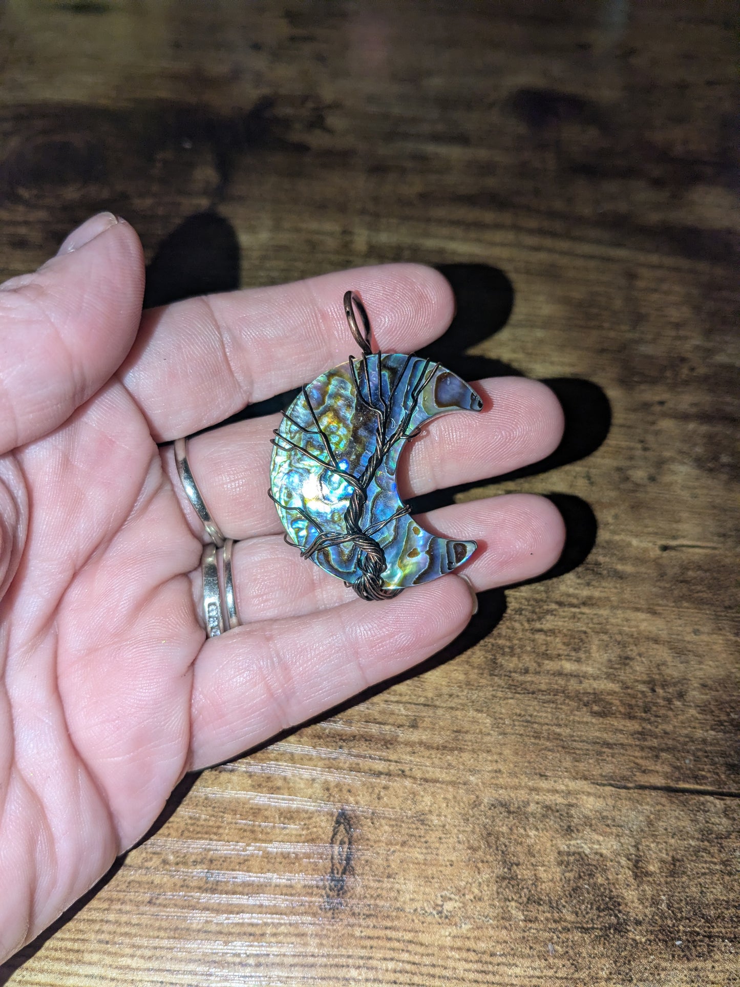Abalone Shell Crescent Moon Necklace ✨ Lunar Magic • Intuition • Divine Feminine Energy