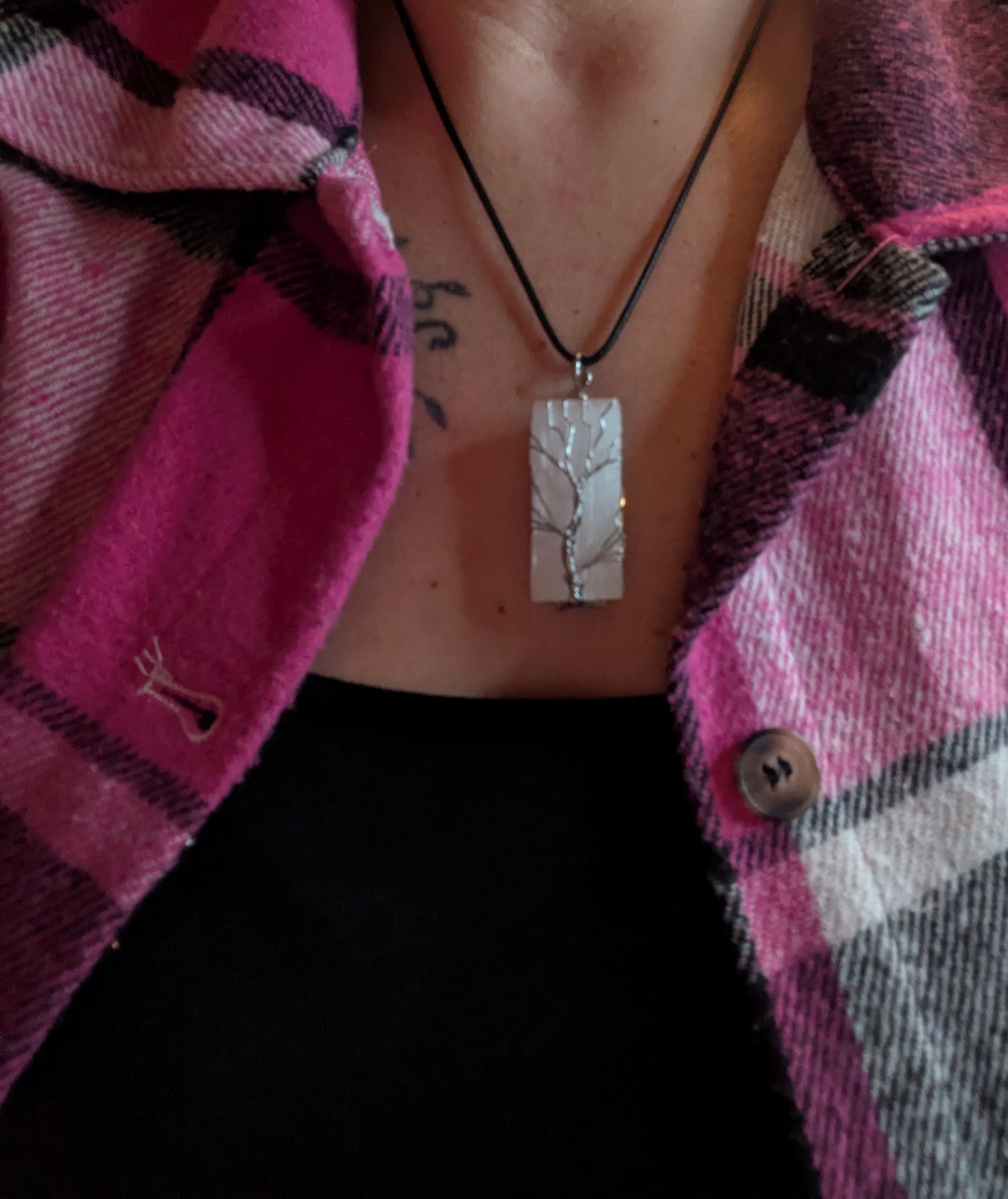 Selenite Crystal Necklace ✨ High Vibration • Energy Cleansing • Angelic Light