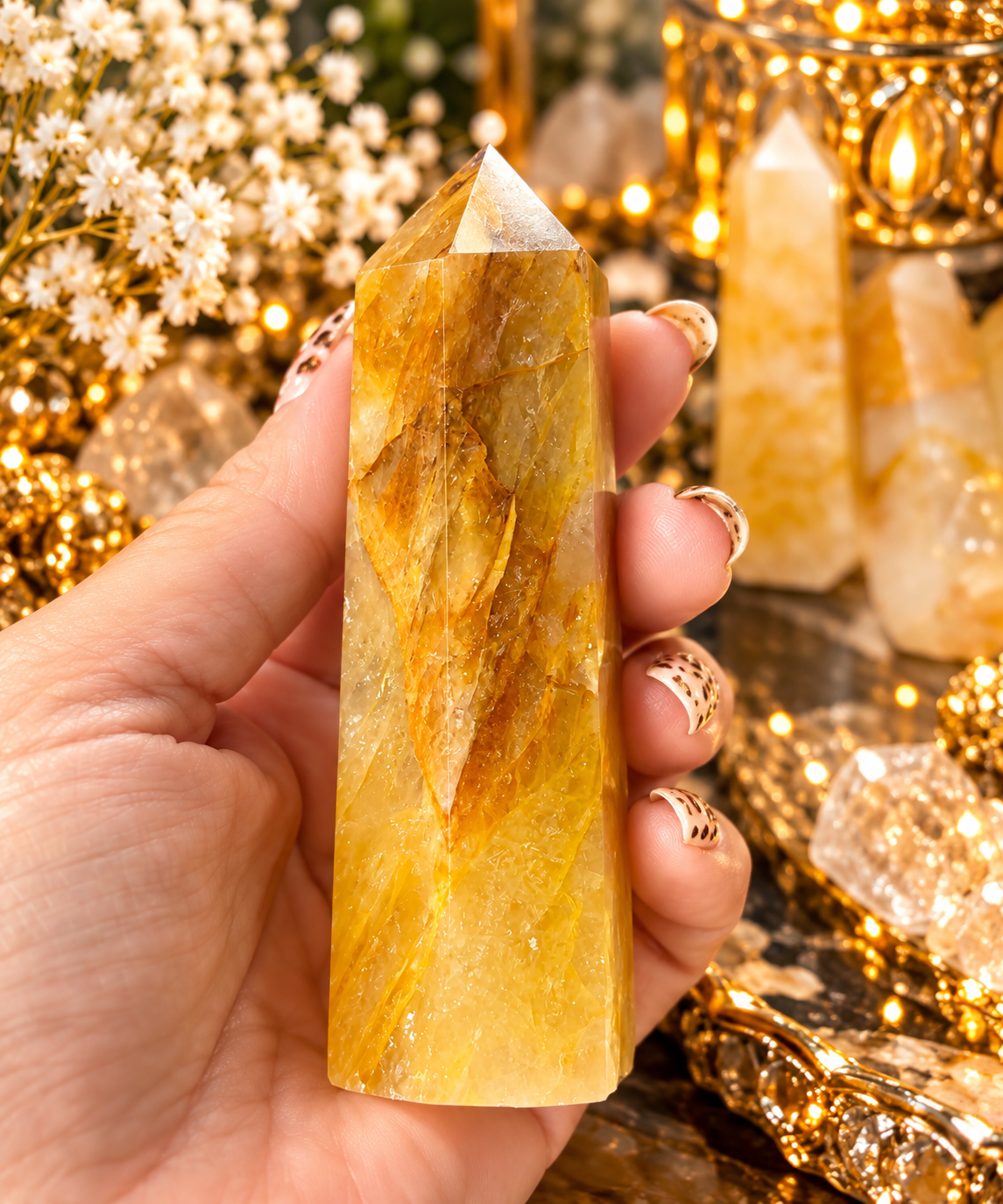 ✨Golden Healer Quartz Towers | Iron-Stained Quartz Crystal Points | Healing • Abundance • Positive Energy