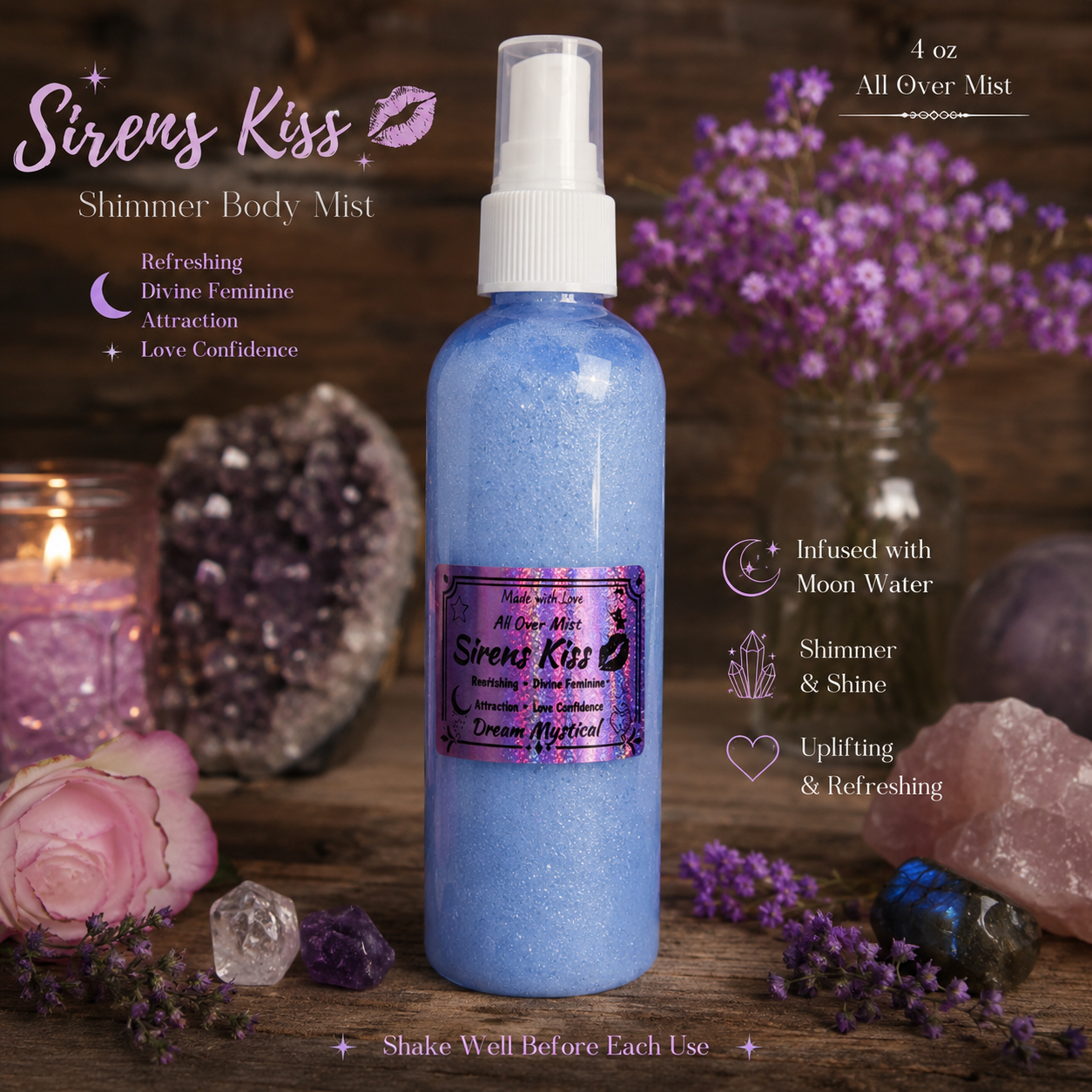 🖤 Sirens Kiss All Over Body Mist 🖤
Bewitching • Divine Feminine • Irresistible Power