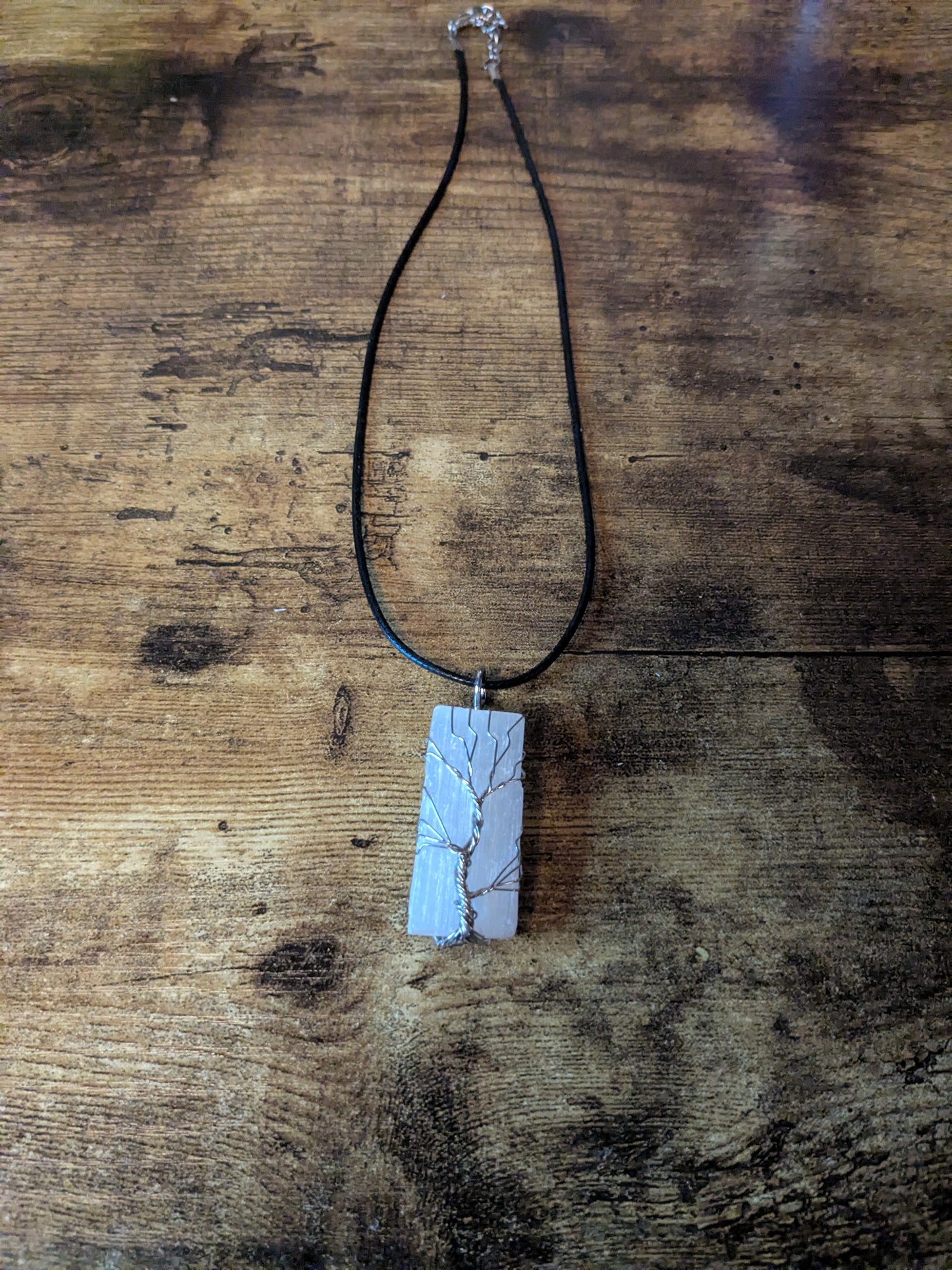 Selenite Crystal Necklace ✨ High Vibration • Energy Cleansing • Angelic Light