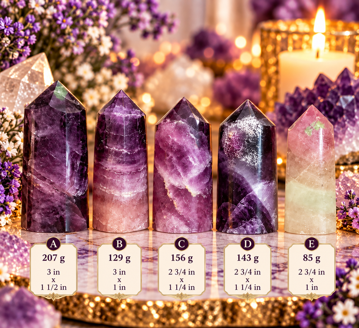 💜 Dark Purple Fluorite Towers | One-of-a-Kind Natural Crystal Points | Intuition • Protection • Clarity