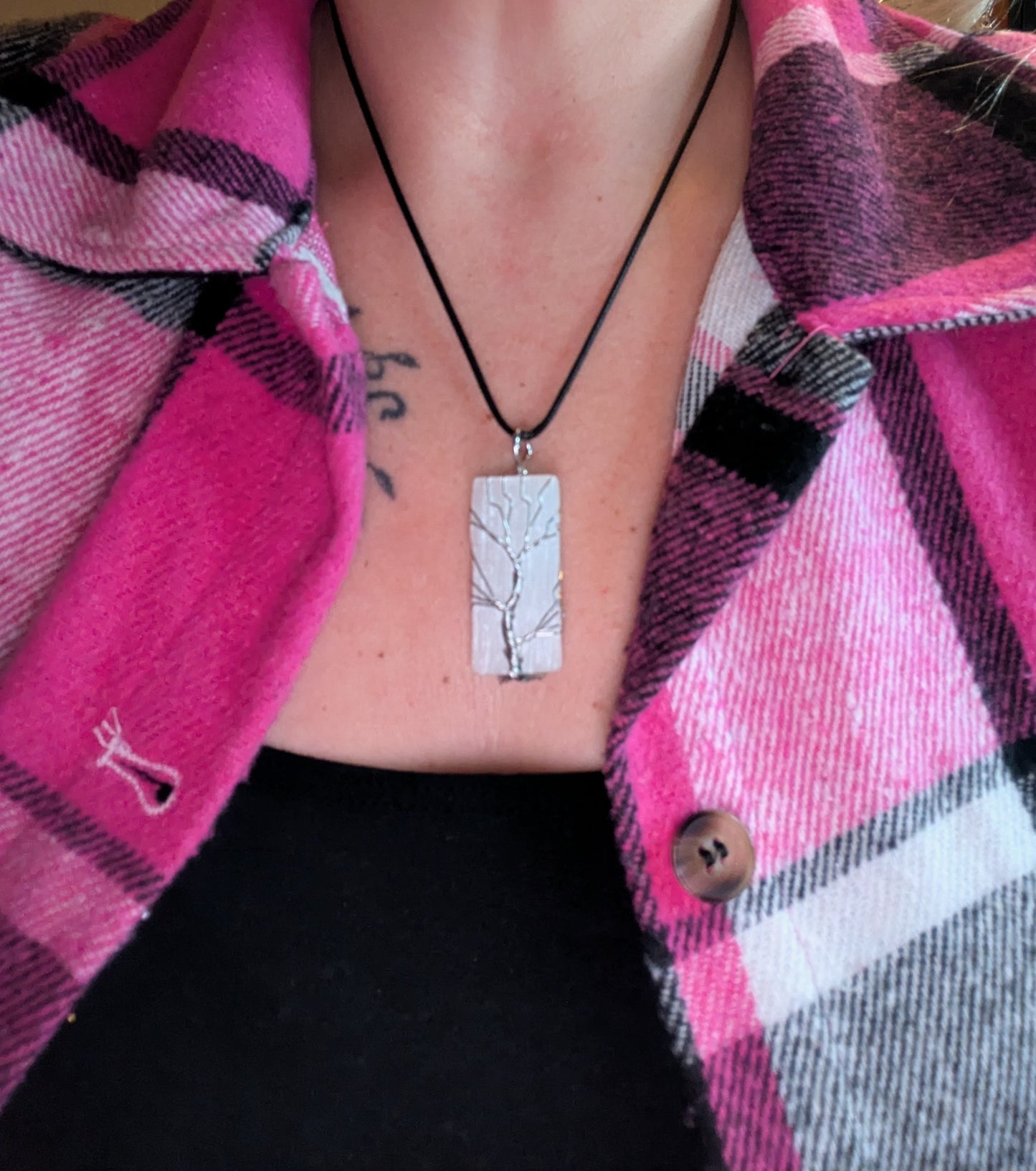 Selenite Crystal Necklace ✨ High Vibration • Energy Cleansing • Angelic Light