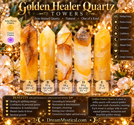 ✨Golden Healer Quartz Towers | Iron-Stained Quartz Crystal Points | Healing • Abundance • Positive Energy