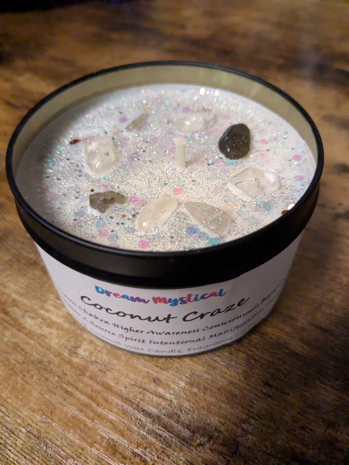 Coconut craze Intentional Candle Coconut Wax  Crown Chakra Inspires Connects 2 Divine Consciousness Enlightment Protection