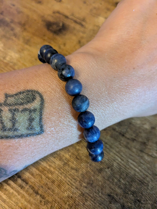 Sodalite Gemstone Crystal Bracelet~ Healing• Communication • Balance • Truth •Throat Chakra • Handmade